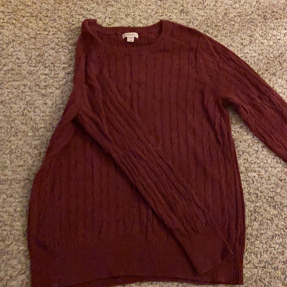 Maroon cotton long sleeve sweater. - Picture 2 of 3